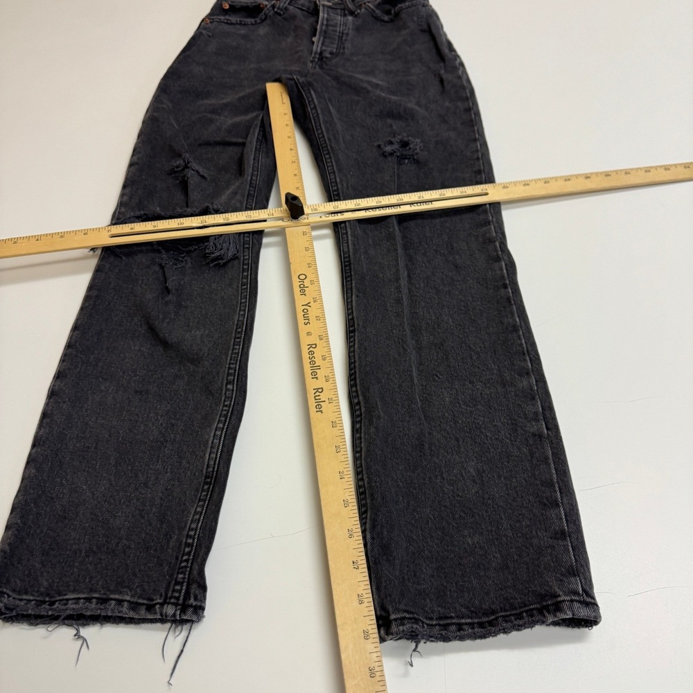 Abercrombie Jeans Women 25 0R Black Distressed The Dad High Rise Grunge Denim - Picture 8 of 8